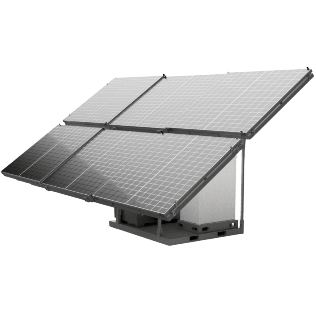 Groupe électrogène solaire mobile équipé de panneaux photovoltaïques pour la production d’énergie temporaire.