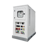 E-Power Nexa Energy Africa en perspective : carrosserie blanche, socle galvanisé, grilles de ventilation et connexions